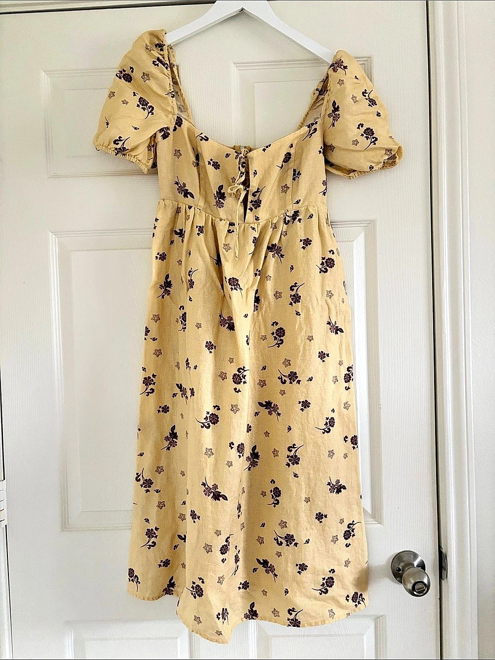 Aritzia Wilfred Jacqueline Floral Midi Dress Yellow & Purple Small Like New